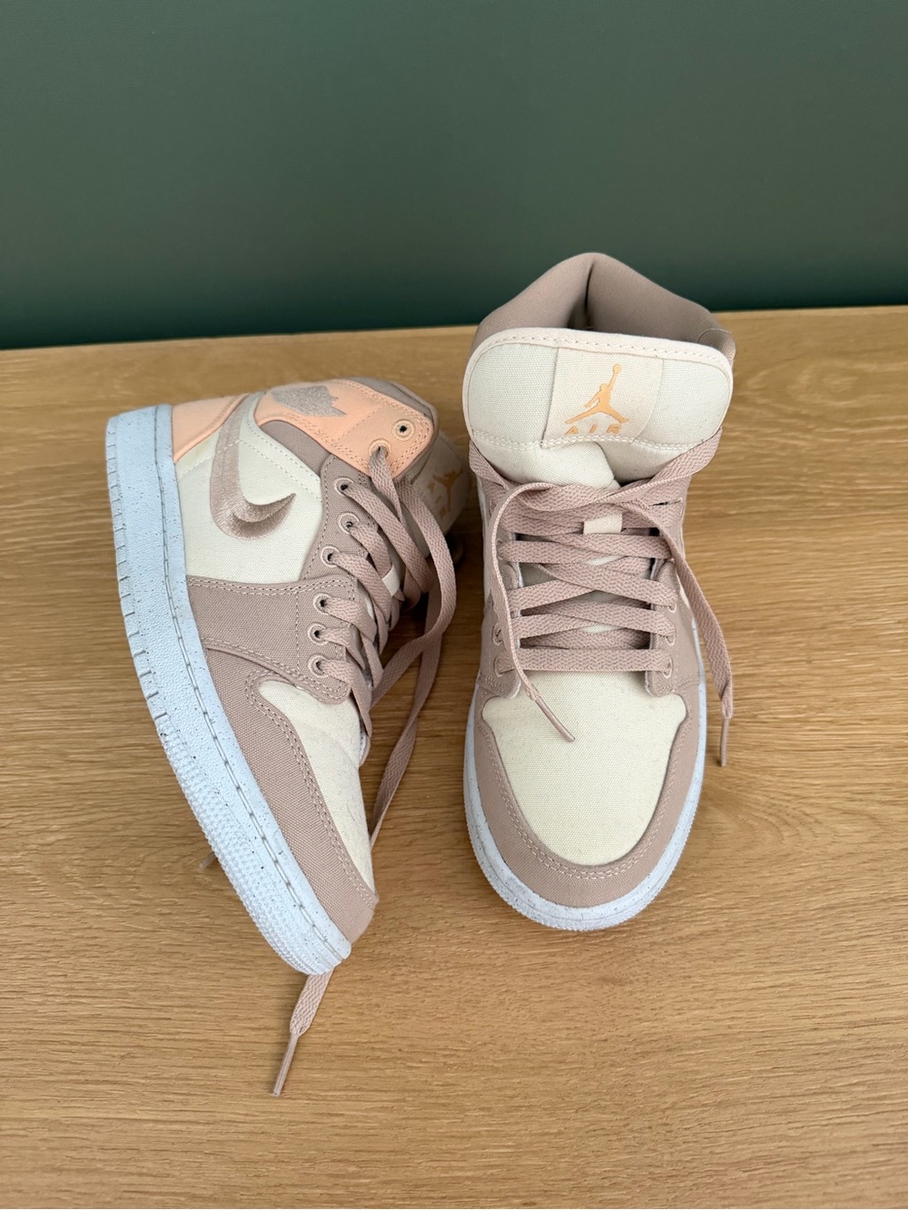 Nike High-Top Sneakers in Blush and Cream